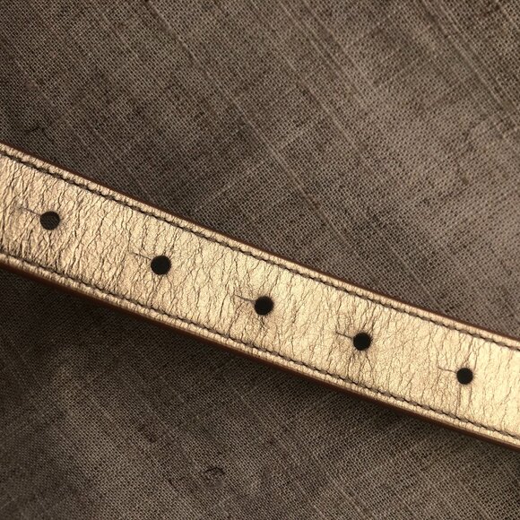 Tory Burch Gold + Camel Leather Belt - Picture 4 of 11